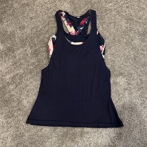 Lululemon Athletica Navy and Pink Tank Top
